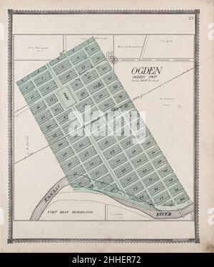 Standard atlas of Riley County, Kansas - including a plat book of the villages, cities and townships of the county, map of the state, United States and world, patrons directory, reference business Stock Photo