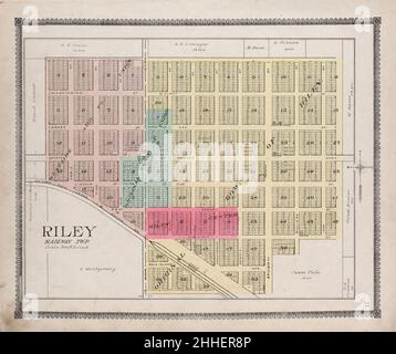 Standard atlas of Riley County, Kansas - including a plat book of the villages, cities and townships of the county, map of the state, United States and world, patrons directory, reference business Stock Photo