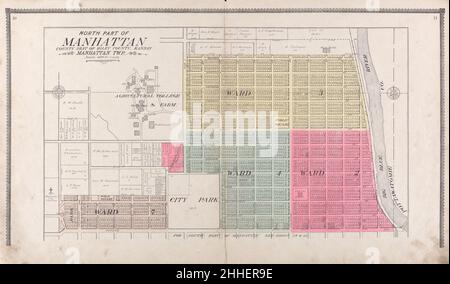 Standard atlas of Riley County, Kansas - including a plat book of the villages, cities and townships of the county, map of the state, United States and world, patrons directory, reference business Stock Photo