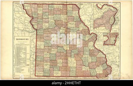 Standard atlas of St. Clair County, Missouri - including a plat book of the villages, cities and townships of the county, map of the state, United States and world, patrons directory, reference Stock Photo