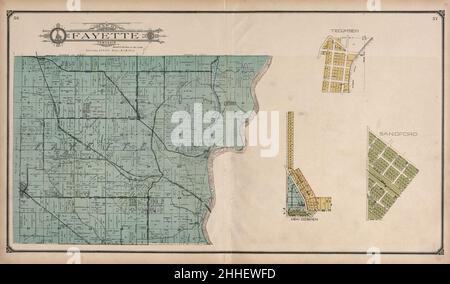 Standard atlas of Vigo County, Indiana - including a plat book of the villages, cities and townships of the county, map of state and United States and world Stock Photo