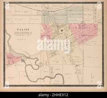 Standard atlas of Washtenaw County, Michigan - including a plat book of the villages, cities and townships of the county, map of the state, United States and world, farmers directory, reference Stock Photo