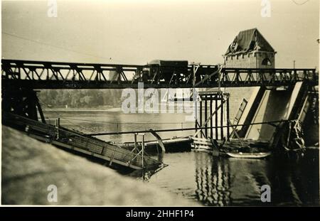 WWII WW2 german soldiers invades Holland - 7 june 1940, Maastricht Stock Photo