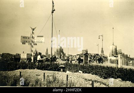 WWII WW2 german soldiers invades Holland - 7 june 1940, Maastricht Stock Photo