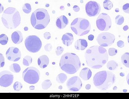 Blue watercolor polka dot seamless pattern Stock Photo