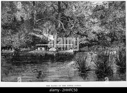 Stanley Founding of Congo Free State 95 The Banks of the Upper Congo. Stock Photo