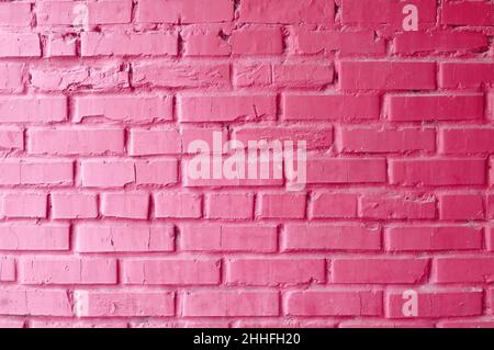 pink brick wall background copy space  Stock Photo