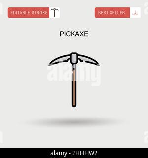 Pickaxe Simple vector icon. Stock Vector