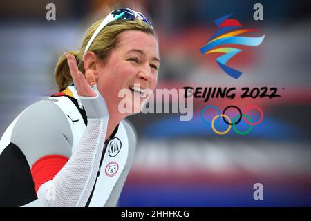 Incell, Deutschland. 24th Jan, 2022. Preview of the 26th Olympic Winter Games Beijing 2022 in Beijing from 04.02.-20.02.2022. Speed skater Claudia Pechstein (GER) is the oldest participant at almost 50 years old. Credit: dpa/Alamy Live News Stock Photo