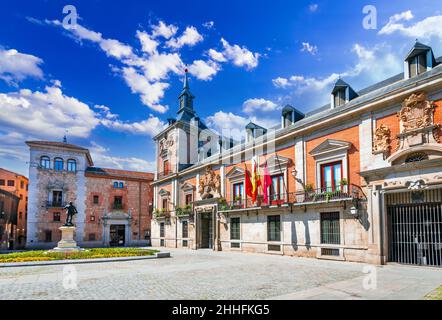 Madrid, Spain. Plaza de La Villa in the old town of Madrid, the oldest civil square dating back to 15th century. Stock Photo