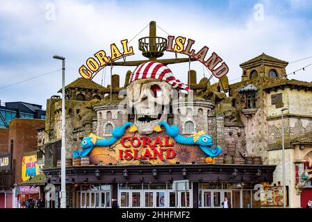 Coral Island Amusement Arcade, Blackpool, Lancashire, UK Stock Photo