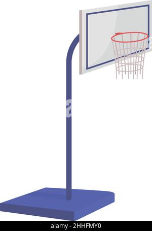 Basketball hoop stand semi flat color vector item Stock Vector