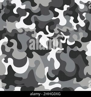 Camouflage gray background textile uniform. cartoon seamless