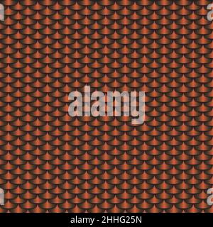 Abstract metal flake texture seamless background. Metallic squama, ceramic geometric pattern in shine red brown colors. Graphic design vector illustra Stock Vector
