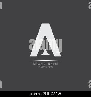 Logo template letter A with paper plane incorporated. Negative Space abstract Style Modern Vector Editable Stock Vector