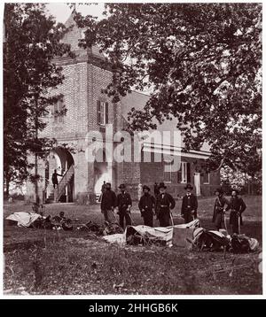 St. Peter's Church near White House, Where Washington was Married. General E. V. Sumner and Staff 1861–65 Alexander Gardner American, Scottish. St. Peter's Church near White House, Where Washington was Married. General E. V. Sumner and Staff  268249 Stock Photo
