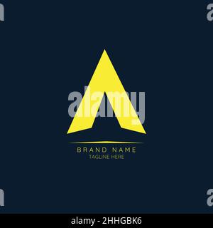 Logo template letter A with paper plane incorporated. Negative Space abstract Style Modern Vector Editable Stock Vector