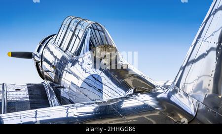 close up of an historical aircraft Stock Photo