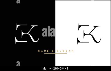 EK, KE Abstract Letters Logo MONOGRAM Stock Vector