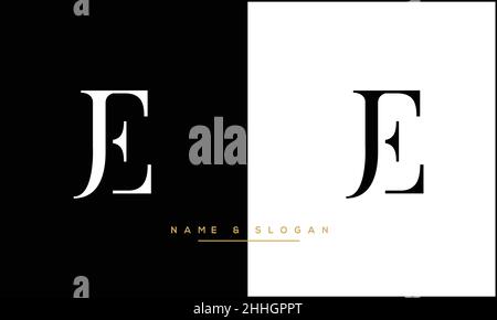EJ, JE Abstract Letters Logo MONOGRAM Stock Vector