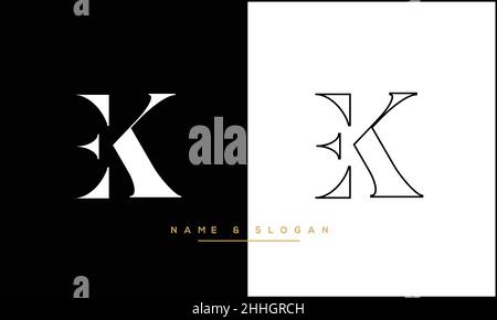 EK, KE Abstract Letters Logo MONOGRAM Stock Vector