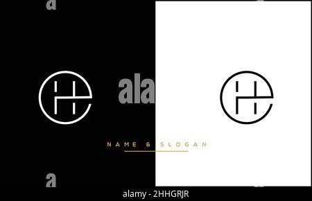 EH, HE Abstract Letters Logo MONOGRAM Stock Vector