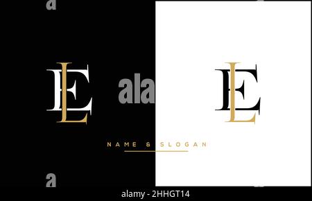 EL, LE Abstract Letters Logo MONOGRAM Stock Vector