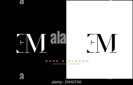 EM, ME Abstract Letters Logo monogram Stock Vector
