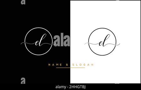 EL, LE Abstract Letters Logo MONOGRAM Stock Vector