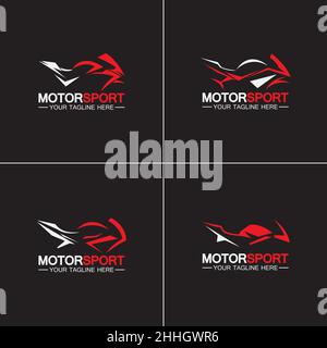 Set Motorcycle Sport Logo Symbol Vector illustration Design Template Stock Vector