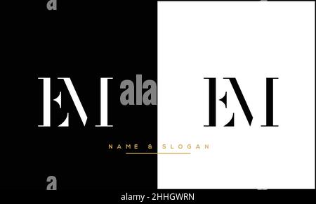 EM, ME Abstract Letters Logo monogram Stock Vector