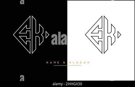 EK, KE Abstract Letters Logo MONOGRAM Stock Vector