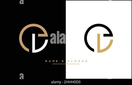 EL, LE Abstract Letters Logo MONOGRAM Stock Vector