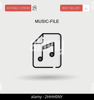 Music-file Simple vector icon. Stock Vector