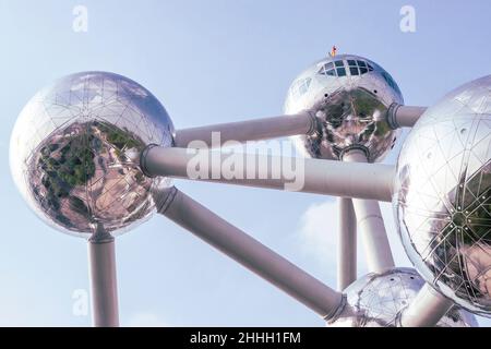 Molecular model, low angle view. Brussel, Belgium Stock Photo