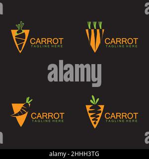 Set Carrot logo vector icon illustration design template Stock Vector