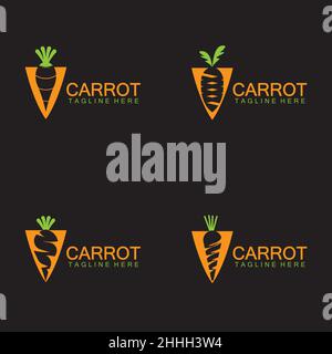 Set Carrot logo vector icon illustration design template Stock Vector