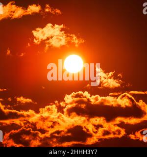 Heatwave hot sun. Climate Change. Global Warming Stock Photo