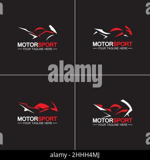 Set Motorcycle Sport Logo Symbol Vector illustration Design Template Stock Vector