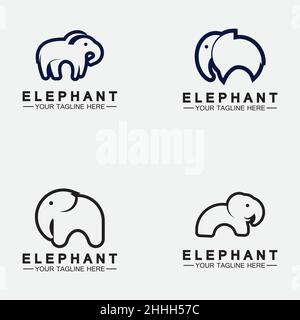 Elephant Logo Vector Illustrator Design Template Stock Vector