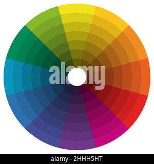 illustration of printing color wheel with different colors in gradations Stock Vector