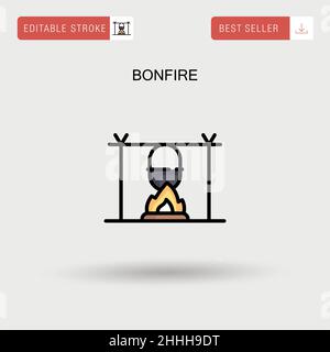 Bonfire Simple vector icon. Stock Vector