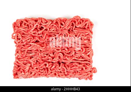 Chopped meat isolated against white background Stock Photo