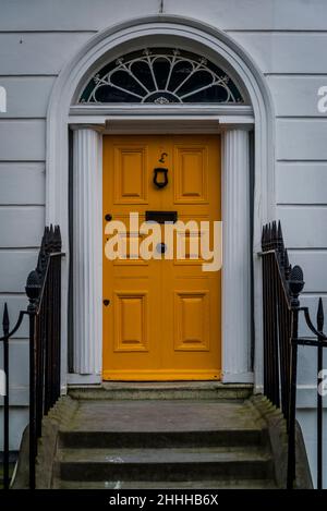 Posh Georgian house entrance, Clerkenwell, London, England, UK Stock Photo
