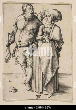 The Cook and His Wife ca. 1496 Albrecht Dürer German. The Cook and His Wife. Albrecht Dürer (German, Nuremberg 1471–1528 Nuremberg). ca. 1496. Engraving. Prints Stock Photo