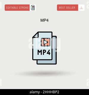 Mp4 Simple vector icon. Stock Vector