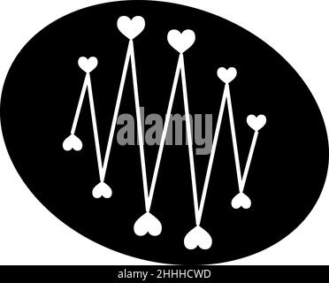 Heart Rate Line Glyph Icon Vector  Stock Vector