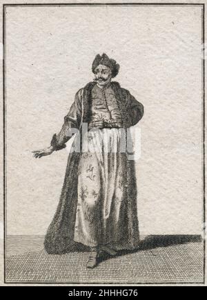 Antique 17th century engraving, 'a Wallachian nobleman' (Ein Walachischer Edelmann) by Johann Christoph Weigel, known as Christoph Weigel the Elder (1654-1725). SOURCE: ORIGINAL ENGRAVING Stock Photo