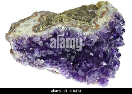 amethyst from Uruguay isolated on white background Stock Photo