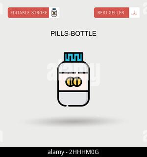 Pills-bottle Simple vector icon. Stock Vector